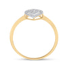 10k Yellow Gold Womens Round Diamond Teardrop Ring 1/20 Cttw