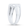 10k White Gold Mens Round Diamond Wedding Band Ring 1/8 Cttw