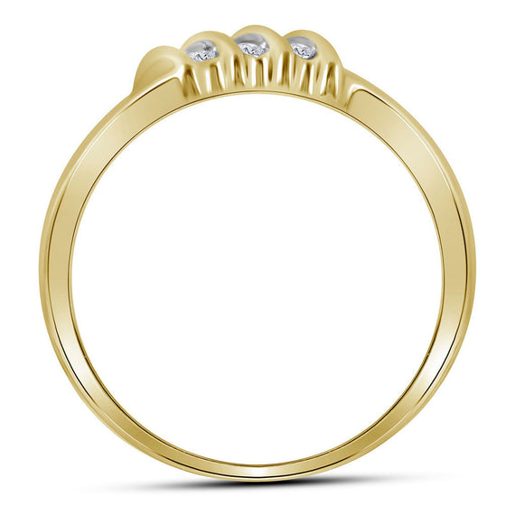 10k Yellow Gold Mens Round Diamond Band Ring 1/6 Cttw