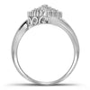 10k White Gold Womens Round Diamond Oval Cluster Ring 3/8 Cttw