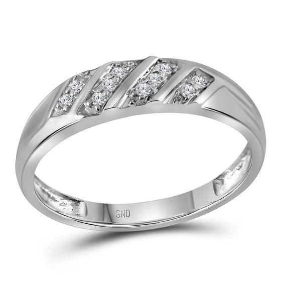 10k White Gold His Hers Marquise Diamond Solitaire Matching Wedding Set 1/4 Cttw