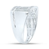 Sterling Silver Mens Round Diamond Cluster Ring 1/3 Cttw