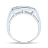 Sterling Silver Mens Round Diamond Cluster Ring 1/3 Cttw