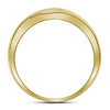 10k Yellow Gold Mens Round Channel-set Diamond Diagonal Double Row Wedding Band 1/3 Cttw