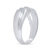 10k White Gold Mens Round Diamond Wedding Single Row Band Ring 1/10 Cttw