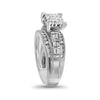 10k White Gold Princess Diamond Cluster Bridal Wedding Engagement Ring 1/2 Cttw