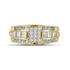 14k Yellow Gold Princess Diamond Cluster Bridal Wedding Engagement Ring 1/2 Cttw