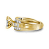 14k Yellow Gold Princess Diamond Cluster Bridal Wedding Engagement Ring 1/2 Cttw