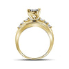 14k Yellow Gold Princess Diamond Cluster Bridal Wedding Engagement Ring 1/2 Cttw