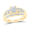 14k Yellow Gold Princess Diamond Cluster Bridal Wedding Engagement Ring 1/2 Cttw