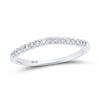 10k White Gold Womens Round Diamond Wedding Contoured Band 1/6 Cttw