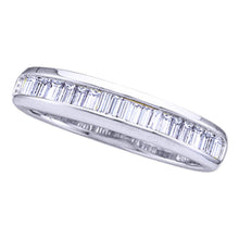  Sterling Silver Womens Baguette Diamond Wedding Band Ring 1/2 Cttw