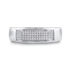 Sterling Silver Mens Round Diamond Wedding Band Ring 1/5 Cttw