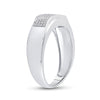 Sterling Silver Mens Round Diamond Wedding Band Ring 1/5 Cttw