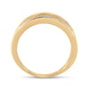 Yellow-tone Sterling Silver Mens Round Diamond Wedding Band Ring 1/4 Cttw