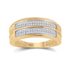 Yellow-tone Sterling Silver Mens Round Diamond Wedding Band Ring 1/4 Cttw
