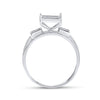 Sterling Silver Womens Round Diamond Square Cluster Ring 1/10 Cttw