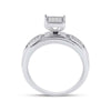 Sterling Silver Womens Round Diamond Square Ring 1/10 Cttw