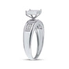 Sterling Silver Womens Round Diamond Square Ring 1/10 Cttw