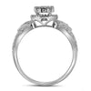10k White Gold Womens Round Diamond Cluster Bridal Wedding Engagement Ring 1/3 Cttw