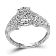  10k White Gold Womens Round Diamond Cluster Bridal Wedding Engagement Ring 1/3 Cttw