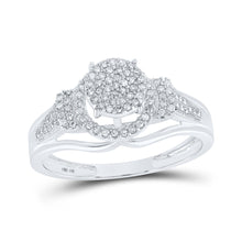  10k White Gold Round Diamond Cluster Bridal Wedding Engagement Ring 1/3 Cttw
