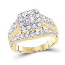  14k Yellow Gold Princess Diamond Cluster Bridal Wedding Engagement Ring 1 Cttw