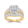 14k Yellow Gold Princess Diamond Cluster Bridal Wedding Engagement Ring 2 Cttw