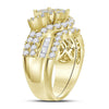 14k Yellow Gold Princess Round Diamond Bridal Wedding Ring Band Set 1-3/4 Cttw