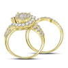 14k Yellow Gold Princess Round Diamond Bridal Wedding Ring Band Set 1-3/4 Cttw
