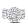 14k White Gold Princess Diamond Bridal Wedding Ring Band Set 1-3/4 Cttw