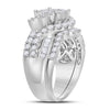 14k White Gold Princess Diamond Bridal Wedding Ring Band Set 1-3/4 Cttw