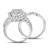 14k White Gold Princess Diamond Bridal Wedding Ring Band Set 1-3/4 Cttw