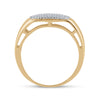 10k Yellow Gold Mens Round Diamond Cluster Ring 1/4 Cttw