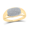 10k Yellow Gold Mens Round Diamond Cluster Ring 1/4 Cttw