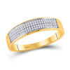 10k Yellow Gold His Hers Round Diamond Cluster Matching Wedding Set 1/2 Cttw