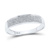 10k White Gold His Hers Round Diamond Cluster Matching Wedding Set 1/2 Cttw