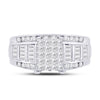 10k White Gold Princess Diamond Cluster Bridal Wedding Engagement Ring 1 Cttw