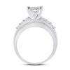 10k White Gold Princess Diamond Cluster Bridal Wedding Engagement Ring 1 Cttw