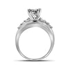 10k White Gold Princess Diamond Cluster Bridal Wedding Engagement Ring 1 Cttw