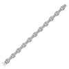 10k White Gold Mens Round Diamond Link Bracelet 1-3/8 Cttw