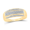 10k Yellow Gold His Hers Round Diamond Cluster Matching Wedding Set 3/4 Cttw