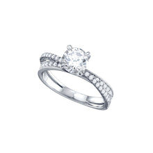  14k White Gold Round Diamond Solitaire Bridal Wedding Engagement Ring 1-1/3 Cttw