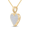 Yellow-tone Sterling Silver Womens Round Diamond Heart Pendant 1/10 Cttw