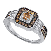  10k White Gold Womens Round Brown Diamond Fashion Ring 5/8 Cttw