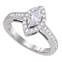  14k White Gold Marquise Diamond Solitaire Bridal Wedding Engagement Ring 1 Cttw
