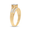 10k Yellow Gold Princess Diamond Bridal Wedding Ring Band Set 1/2 Cttw