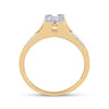 10k Yellow Gold Princess Diamond Bridal Wedding Ring Band Set 1/2 Cttw