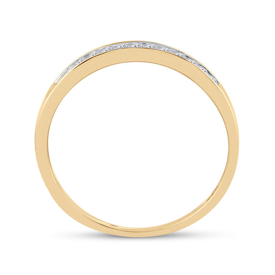 10k Yellow Gold Princess Diamond Bridal Wedding Ring Band Set 1/2 Cttw