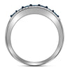 10k White Gold Womens Round Blue Color Enhanced Diamond Band Ring 1/2 Cttw
